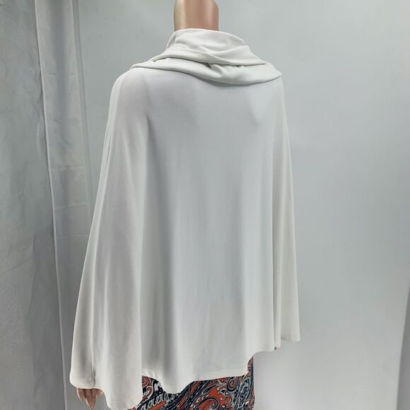 Carilyn Vaile White Cowl Neck Cape Top - Picture 9 of 12